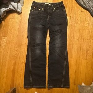 Levi's Black Flare Wide Leg Jeans